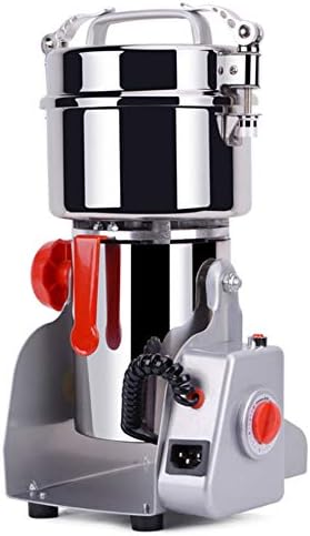 Electric Grain Mill Spice Herb Grinder Pulverizer super fine powder machine For Spice herbs grains coffee rice corn sesame soybean fish feed pepper Food Grade Stainless Steel CE Certification (700g, Swing type)