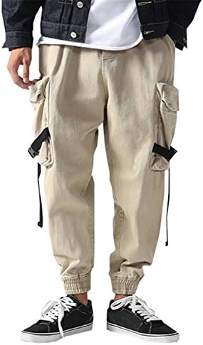 EMAOR Men's Chino Jogger Pants Casual Khaki Drop Crotch Jogging Trousers