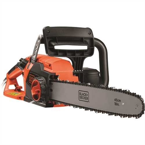Black+Decker Elektro-Kettensäge (2200W, 45 cm Schwertlänge, 12,5 m/s Kettengeschwindigkeit, rückschlagarm Kettenbremse) CS224