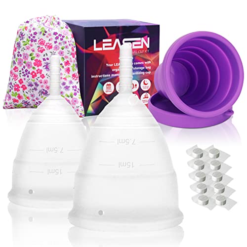 Mua LEASEN Menstrual Cups Set of 2 Reusable Period Cups for Feminine