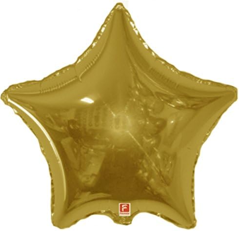 1 x Large Metallic Gold Star Foil Balloon Shape 32"/81 cm