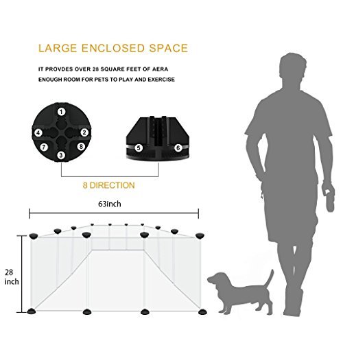 Купить Tespo Dog Playpen, Portable Large Plastic Yard Fence for Small