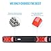 MICTUNING Red Clearance ID BAR Marker Light 3 Light 9 LED 14.2 inches Sealed Trailer Light Bar with Stainless Steel Black Base for Trailer Truck Boat