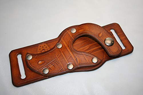 Skinning Knife With Genuine Leather Sheath - Skinner Combo - Quickdraw Holster - Concealed Carry - Finger Hole Fixed Blade 3" - Thumbnail 3