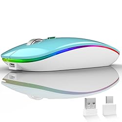 Uiosmuph LED Wireless Silent Mouse, G12 Slim