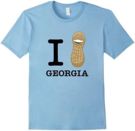 Mens I Love Georgia T-Shirt, Giant Smiling Peanut Sculpture Shirt Large Baby Blue