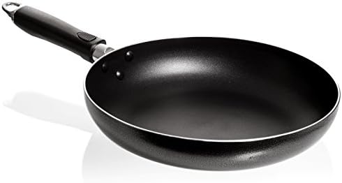 Single Piece Black Nonstick Fry Pan (8" Inch), Heavy Gauge, Ergonomically Designed, Round Shape, Aluminum Construction, Dual-Riveted, Everyday Use, Eco-friendly, Easy To clean, Dishwasher Safe