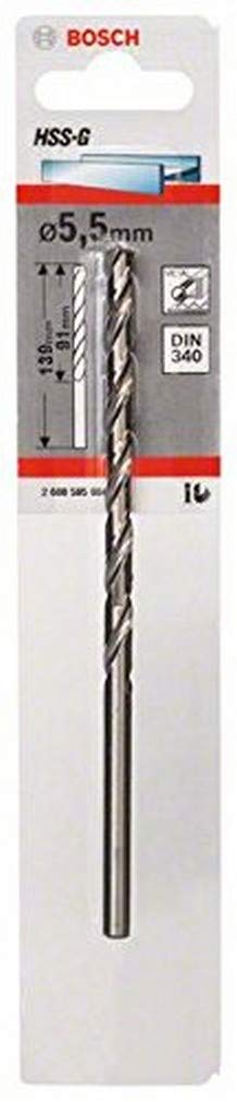 Bosch Professional 1x HSS-G Metal Drill Bit (for metal, Ø 5,5 mm, Robust Line, Accessory Drill Driver)