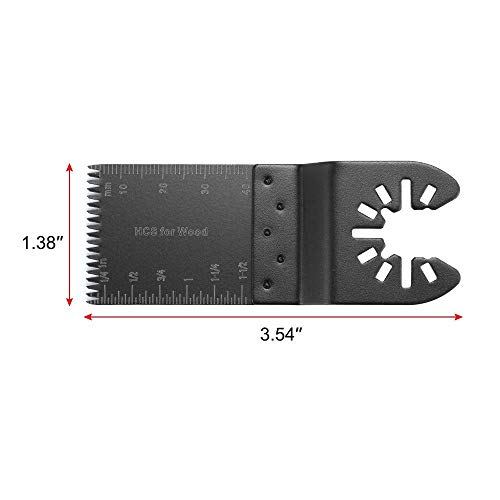 10pcs 35mm High Carbon Steel Saw Blades,Oscillating Multitool Quick Release Japan Precise Long Tooth Saw Blades for Dewalt, Stanley, Black Decker