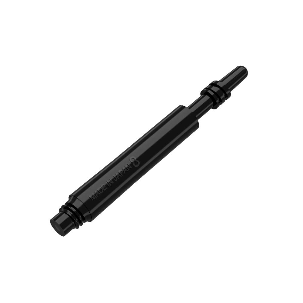 8 Flight Dart Shafts, Moulded Flight System, Black, Intermediate 26mm