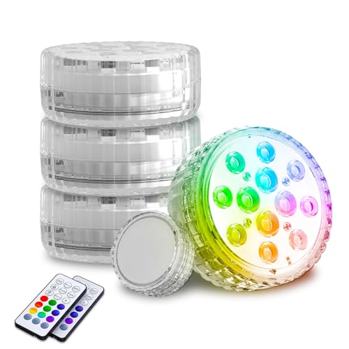 Smarich Submersible Pool Light Underwater LED Light with 16 RGB Color