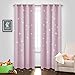 NICETOWN Star Cut Out Curtains - Die-Cut Star Blackout Drapes Window Treatment Draperies for Space Theme Bedroom Thanksgiving (Lavender Pink=Baby Pink, 2 Panels, 52 inches x 84 inches)