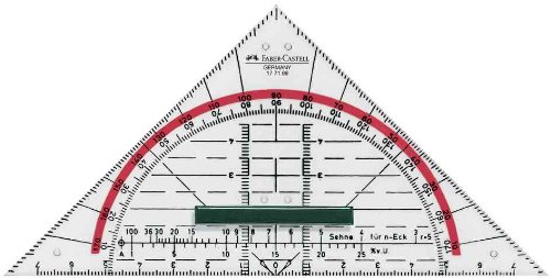 Small Geometry Set Square Drawing Drafting Triangle with Grip Klein