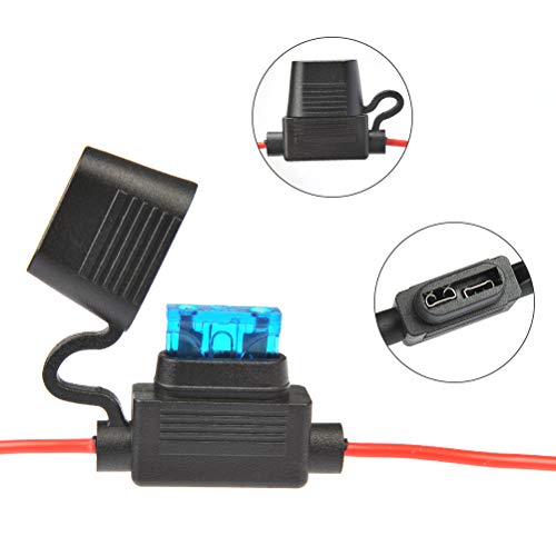 YOTINO Female Cigarette Lighter Socket,10FT/3m Long 12V/24V 16AWG Heavy Duty Battery Clip-On Cigarette Lighter Adapter Extension Cord Accessory 15A/25A Fuse Holder for Car Tire Inflator Air Compressor