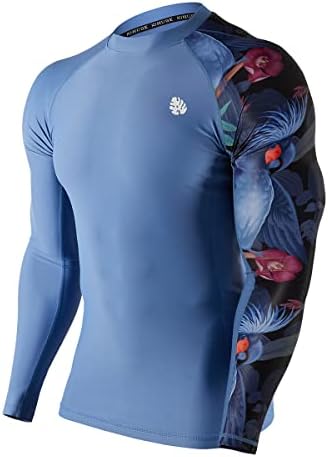 HUGE SPORTS Herren Rashguard – Schnelltrocknend, UV-Schutz, Größe S In Blau