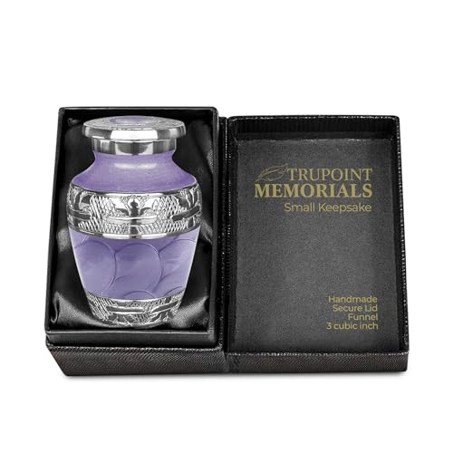 Trupoint Memorials Cremation Urns for Human Ashes - Decorative Urns, Urns for Human Ashes Female & Male, Urns for Ashes Adult Female, Funeral Urns - Light Purple, 1 Small Keepsake