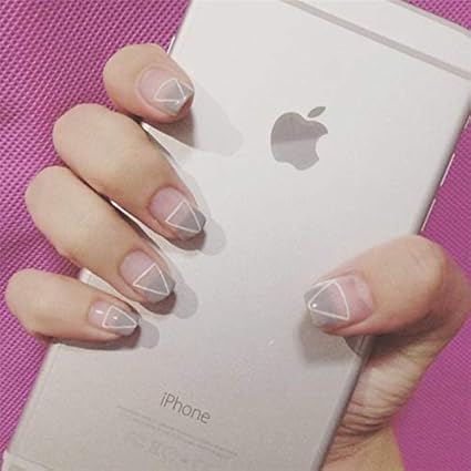 Buy Skyvan 24 Pcs Set Full Cover French Triangle False Nails Short