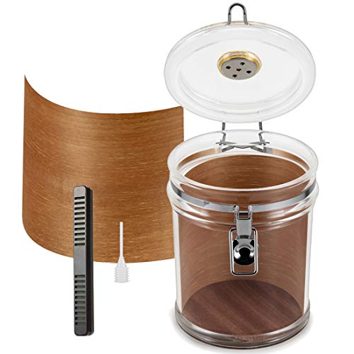 XIFEI Acrylic Humidor Jar with Humidifier and Hygrometer,humidor That can Hold About 18 Cigars (Clear) | Pricepulse