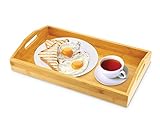 KOVOT Bamboo Serving Tray - Breakfast Butler Tray With Handles: 17