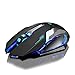 Wireless Gaming Mouse, VEGCOO C8 Silent Click Wireless Rechargeable Mouse with Colorful LED Lights and 2400/1600/1000 DPI 400mah Lithium Battery for Laptop and Computer (C9 Black)thumb 1