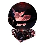 Pokemon Crystal Poke Ball Night Light with Crystal Base and Soft Cleaning Cloth (Eevee)