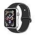 Compatible with Apple Watch 44mm & 42mm Sport Band Black L/XL，Fotbor Soft Silicone Strap Replacement Wristbands for iWatch Series 4/3/2/1
