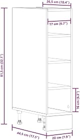 vidaXL Riga Artisan Oak Bottom Cabinet 20x44.5x81.5 cm Engineered Wood view 3