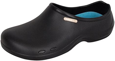 SensFoot Slip Mens and Womens Chef Clog Shoes for Kitchen Bathroom Work-Black