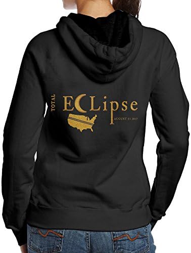 QAAAV 2017 Solar Eclipse Womens Long Sleeve Simple Style Hoodie Sweatshirt Jumper Casual Hooded Pullover