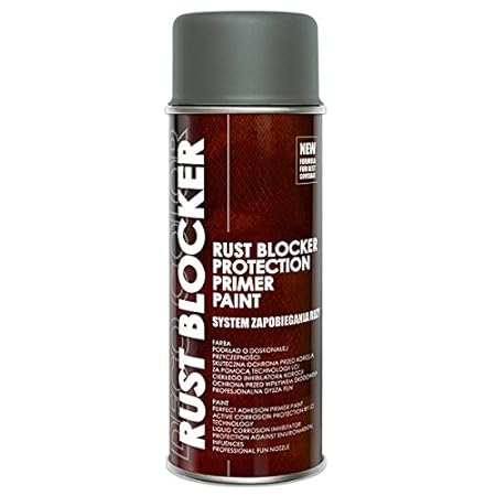 1 Stück 400 ml Rust Blocker 4in1 Metallschutzlack Rost Stop Lack grau matt RAL 7011 18500
