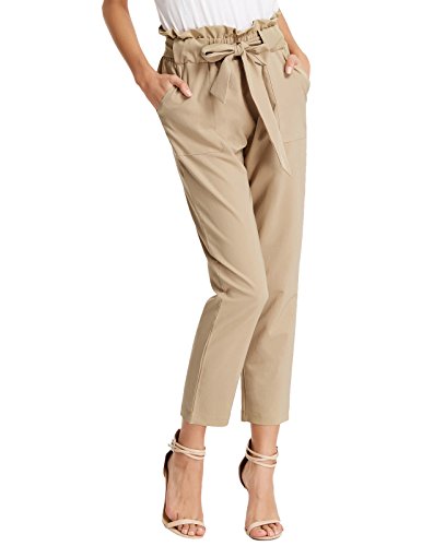 GRACE KARIN Women's Slim Straight Leg Stretch Casual Pants with Pockets M