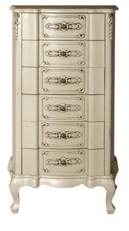 Shabby Chic Cream Ornate 6 Drawer Chest Of Drawers In A French