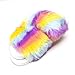 OCICI Girls Flat Slipper Flip Flop Faux Fur Soft Slide Slippers Women's Comfort Anti-Skid Sole Indoor Outdoor House Slippers-Rainbow