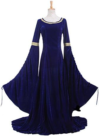 COSTYLE Women's Classic Medieval Gothic Costume Loose Sleeves Dress