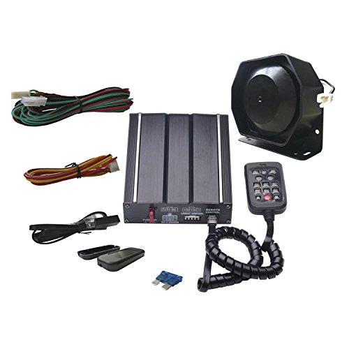 AS 100W Vehicle Siren Kit A4-SPK0021 3-Piece Pack 20 Tones with Siren Box Speaker Remote Control PA System Fit for Police, Ambulance, Fire Fighting and Engineer Vehicles