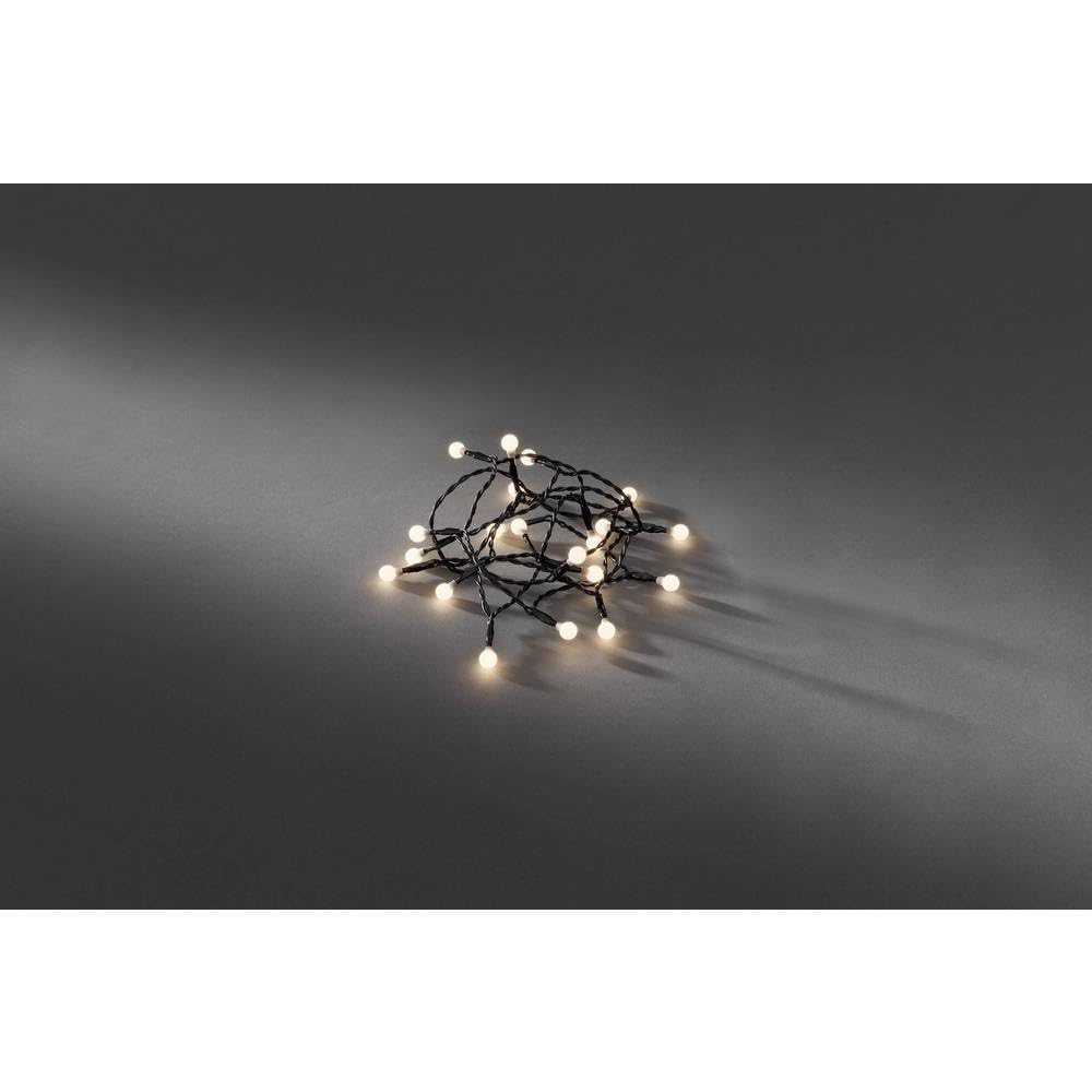 Konstsmide Christmas Lights LED Berry Set Round Diodes/Indoor Use (IP20) Battery Fairy Lights/Battery Operated: 4xAA 1.5V (excl.)/6h Timer/50 Warm White Diodes/Black Cable String Lights, 1492-107