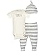 Gerber Baby 3-Piece Onesies Bodysuit, Pant and Cap, Gray/Ivory, Newborn