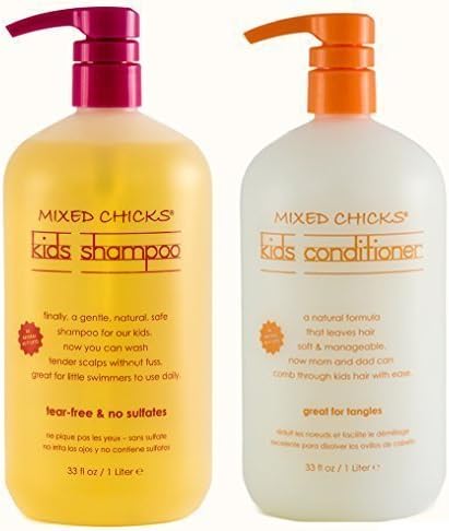 Mixed Chicks Kids Cleanse & Condition (shampoo & conditioner large size) 1 Liter Duo Set