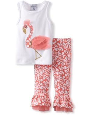 Baby-Girls Newborn Flamingo Top and Pants Set
