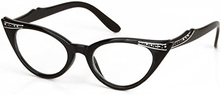 Kanical Fashion Cateye Reading Glasses Eyeglasses with Rhinestones for Women (+2.50)