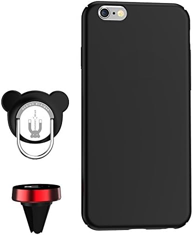 iphone 6/6s Case with 360°Rotation Phone Ring Holder and Magnetic Phone Car Mount 3 in 1 Integrated Design for Phone 6/6s (black)