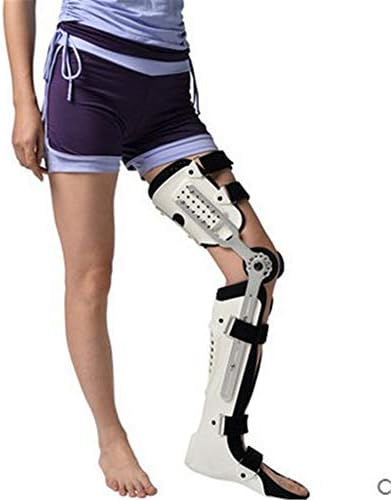Knee and Ankle Brace Fixer - Thigh Knee Joint Calf and Ankle Fixed Hard Stent Braces (Left,Right),White,Right