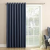 Sun Zero Barrow Energy Efficient Patio Door Curtain Panel, 100" x 84", Navy Blue