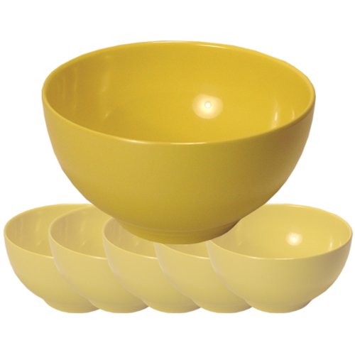 Calypso Basics by Reston Lloyd Melamine Bowl, Set of 6, Lemon