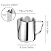 Stainless Steel Milk Frothing Pitcher Cappuccino Pitcher Pouring Jug Espresso Cup Creamer Cup for Latte Art, 20 Ounce (600 ML)
