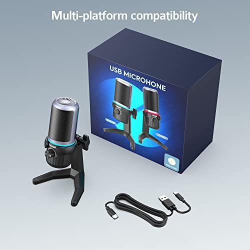 JOUNIVO USB Microphone, Condenser Mic for PC/Laptop with Volume Control