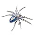 Dazzling Spider Clip Pin Brooch w/Rhinestone - Blue