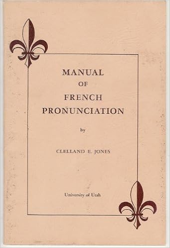 Manual Of French Pronunciation Jones Clelland E Amazon Com Books