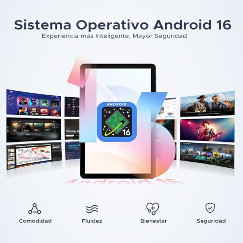 P10 Pro Tablet 10 Pulgadas, Tablets Android 16 con 120Hz Display, 8800mAh, 48GB+128GB/2TB, T7250 Octa-Core, Widevine L1, Gemini AI, 13MP+5MP, Auriculares 3.5mm, Tablet con Teclado y Lápiz, Negro