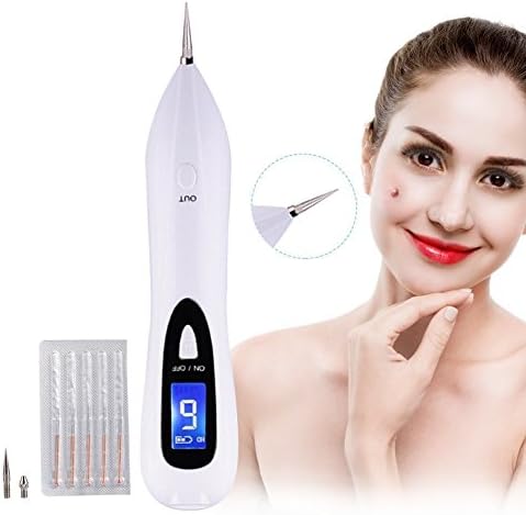 Mole Removal Pen Tattoo Remover Easy and No Bleeding Freckles Pigmentation Spot Eraser Home Use Granulation Tissue Removing Six Modes LCD display